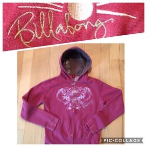 Billabong Full Zip Hoodie - Salmon Pink - medium